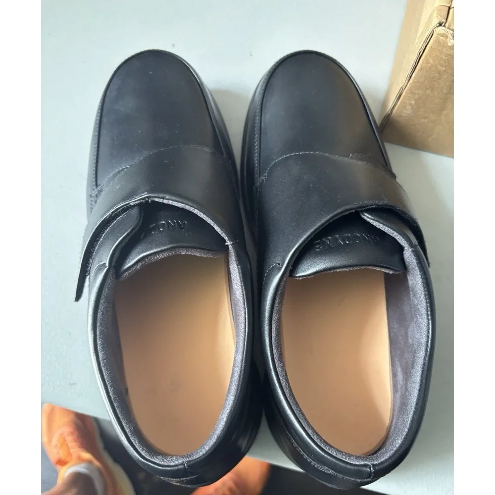 Anodyne No 28 Men's Casual Oxford Dress Shoes Black 11 Extra Wide XW Hook Loop